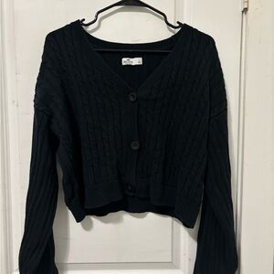 Hollister Black Cable Knit Cardigan